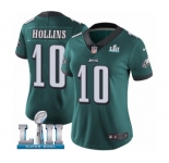 Women's Nike Philadelphia Eagles #10 Mack Hollins Midnight Green Team Color Vapor Untouchable Limited Player Super Bowl LII NFL Jersey