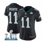 Women's Nike Philadelphia Eagles #11 Carson Wentz Black Alternate Vapor Untouchable Limited Player Super Bowl LII NFL Jersey