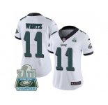 Womens Nike Philadelphia Eagles #11 Carson Wentz White Super Bowl LII Champions Stitched NFL Vapor Untouchable Limited Jersey