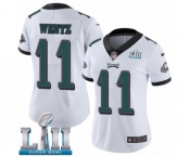 Women's Nike Philadelphia Eagles #11 Carson Wentz White Vapor Untouchable Limited Player Super Bowl LII NFL Jersey