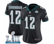 Women's Nike Philadelphia Eagles #12 Randall Cunningham Black Alternate Vapor Untouchable Limited Player Super Bowl LII NFL Jersey