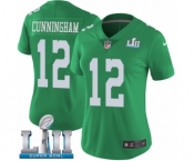 Women's Nike Philadelphia Eagles #12 Randall Cunningham Limited Green Rush Vapor Untouchable Super Bowl LII NFL Jersey