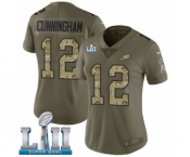 Women's Nike Philadelphia Eagles #12 Randall Cunningham Limited Olive Camo 2017 Salute to Service Super Bowl LII NFL Jersey