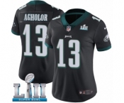 Women's Nike Philadelphia Eagles #13 Nelson Agholor Black Alternate Vapor Untouchable Limited Player Super Bowl LII NFL Jersey