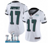 Women's Nike Philadelphia Eagles #17 Alshon Jeffery White Vapor Untouchable Limited Player Super Bowl LII NFL Jersey