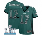 Women's Nike Philadelphia Eagles #17 Harold Carmichael Elite Midnight Green Drift Fashion Super Bowl LII NFL Jersey