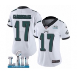 Women's Nike Philadelphia Eagles #17 Harold Carmichael White Vapor Untouchable Limited Player Super Bowl LII NFL Jersey