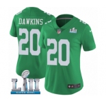 Women's Nike Philadelphia Eagles #20 Brian Dawkins Limited Green Rush Vapor Untouchable Super Bowl LII NFL Jersey