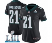 Women's Nike Philadelphia Eagles #21 Patrick Robinson Black Alternate Vapor Untouchable Limited Player Super Bowl LII NFL Jersey
