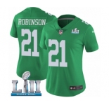 Women's Nike Philadelphia Eagles #21 Patrick Robinson Limited Green Rush Vapor Untouchable Super Bowl LII NFL Jersey