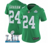 Women's Nike Philadelphia Eagles #24 Corey Graham Limited Green Rush Vapor Untouchable Super Bowl LII NFL Jersey