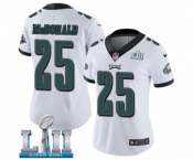 Women's Nike Philadelphia Eagles #25 Tommy McDonald White Vapor Untouchable Limited Player Super Bowl LII NFL Jersey