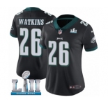 Women's Nike Philadelphia Eagles #26 Jaylen Watkins Black Alternate Vapor Untouchable Limited Player Super Bowl LII NFL Jersey