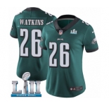 Women's Nike Philadelphia Eagles #26 Jaylen Watkins Midnight Green Team Color Vapor Untouchable Limited Player Super Bowl LII NFL Jersey