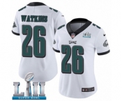 Women's Nike Philadelphia Eagles #26 Jaylen Watkins White Vapor Untouchable Limited Player Super Bowl LII NFL Jersey