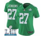 Women's Nike Philadelphia Eagles #27 Malcolm Jenkins Limited Green Rush Vapor Untouchable Super Bowl LII NFL Jersey