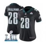 Women's Nike Philadelphia Eagles #28 Wendell Smallwood Black Alternate Vapor Untouchable Limited Player Super Bowl LII NFL Jersey
