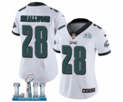 Women's Nike Philadelphia Eagles #28 Wendell Smallwood White Vapor Untouchable Limited Player Super Bowl LII NFL Jersey