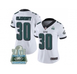 Womens Nike Philadelphia Eagles #30 Corey Clement White Super Bowl LII Champions Stitched NFL Vapor Untouchable Limited Jersey