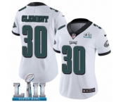 Women's Nike Philadelphia Eagles #30 Corey Clement White Vapor Untouchable Limited Player Super Bowl LII NFL Jersey