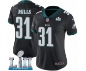 Women's Nike Philadelphia Eagles #31 Jalen Mills Black Alternate Vapor Untouchable Limited Player Super Bowl LII NFL Jersey