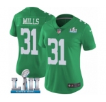 Women's Nike Philadelphia Eagles #31 Jalen Mills Limited Green Rush Vapor Untouchable Super Bowl LII NFL Jersey