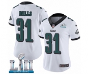 Women's Nike Philadelphia Eagles #31 Jalen Mills White Vapor Untouchable Limited Player Super Bowl LII NFL Jersey