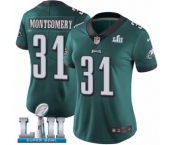 Women's Nike Philadelphia Eagles #31 Wilbert Montgomery Midnight Green Team Color Vapor Untouchable Limited Player Super Bowl LII NFL Jersey