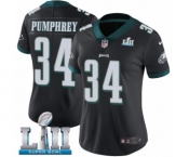 Women's Nike Philadelphia Eagles #34 Donnel Pumphrey Black Alternate Vapor Untouchable Limited Player Super Bowl LII NFL Jersey