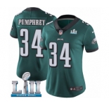 Women's Nike Philadelphia Eagles #34 Donnel Pumphrey Midnight Green Team Color Vapor Untouchable Limited Player Super Bowl LII NFL Jersey