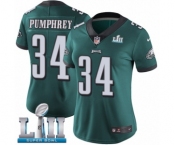 Women's Nike Philadelphia Eagles #34 Donnel Pumphrey Midnight Green Team Color Vapor Untouchable Limited Player Super Bowl LII NFL Jersey