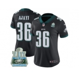 Womens Nike Philadelphia Eagles #36 Jay Ajayi Black Alternate Super Bowl LII Champions Stitched NFL Vapor Untouchable Limited Jersey