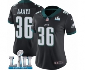 Women's Nike Philadelphia Eagles #36 Jay Ajayi Black Alternate Vapor Untouchable Limited Player Super Bowl LII NFL Jersey