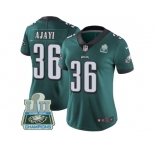 Womens Nike Philadelphia Eagles #36 Jay Ajayi Midnight Green Team Color Super Bowl LII Champions Stitched NFL Vapor Untouchable Limited Jersey