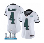 Women's Nike Philadelphia Eagles #4 Jake Elliott White Vapor Untouchable Limited Player Super Bowl LII NFL Jersey
