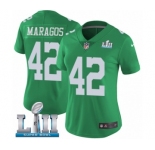 Women's Nike Philadelphia Eagles #42 Chris Maragos Limited Green Rush Vapor Untouchable Super Bowl LII NFL Jersey