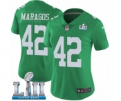 Women's Nike Philadelphia Eagles #42 Chris Maragos Limited Green Rush Vapor Untouchable Super Bowl LII NFL Jersey