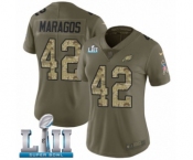 Women's Nike Philadelphia Eagles #42 Chris Maragos Limited Olive Camo 2017 Salute to Service Super Bowl LII NFL Jersey
