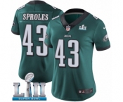 Women's Nike Philadelphia Eagles #43 Darren Sproles Midnight Green Team Color Vapor Untouchable Limited Player Super Bowl LII NFL Jersey