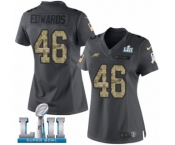 Women's Nike Philadelphia Eagles #46 Herman Edwards Limited Black 2016 Salute to Service Super Bowl LII NFL Jersey