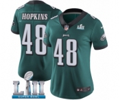 Women's Nike Philadelphia Eagles #48 Wes Hopkins Midnight Green Team Color Vapor Untouchable Limited Player Super Bowl LII NFL Jersey
