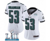Women's Nike Philadelphia Eagles #53 Nigel Bradham White Vapor Untouchable Limited Player Super Bowl LII NFL Jersey