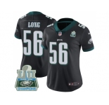 Womens Nike Philadelphia Eagles #56 Chris Long Black Alternate Super Bowl LII Champions Stitched NFL Vapor Untouchable Limited Jersey