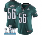 Women's Nike Philadelphia Eagles #56 Chris Long Midnight Green Team Color Vapor Untouchable Limited Player Super Bowl LII NFL Jersey