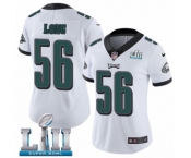 Women's Nike Philadelphia Eagles #56 Chris Long White Vapor Untouchable Limited Player Super Bowl LII NFL Jersey