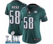 Women's Nike Philadelphia Eagles #58 Jordan Hicks Midnight Green Team Color Vapor Untouchable Limited Player Super Bowl LII NFL Jersey