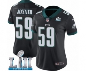 Women's Nike Philadelphia Eagles #59 Seth Joyner Black Alternate Vapor Untouchable Limited Player Super Bowl LII NFL Jersey