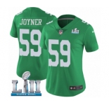 Women's Nike Philadelphia Eagles #59 Seth Joyner Limited Green Rush Vapor Untouchable Super Bowl LII NFL Jersey