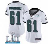 Women's Nike Philadelphia Eagles #61 Stefen Wisniewski White Vapor Untouchable Limited Player Super Bowl LII NFL Jersey