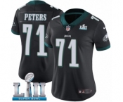 Women's Nike Philadelphia Eagles #71 Jason Peters Black Alternate Vapor Untouchable Limited Player Super Bowl LII NFL Jersey